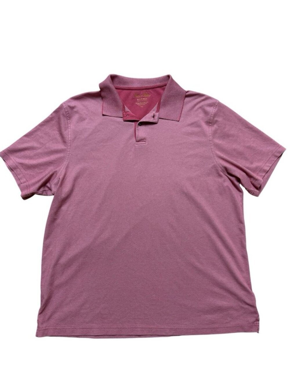 Tasso Elba Polo Shirt Mens XL Pink Supima Cotton Short Sleeve